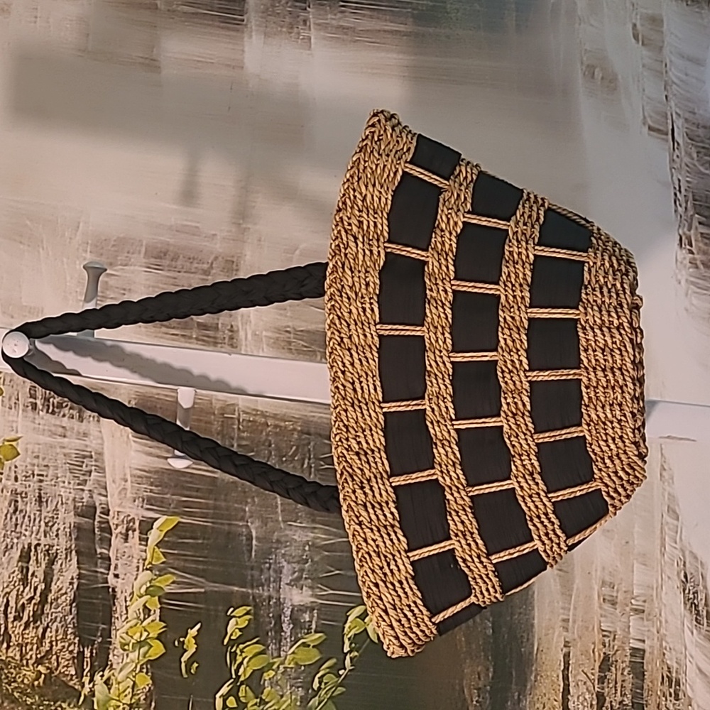 Cappelli Rare vintage Straw basket woven purse handbag satchel shoulder bag